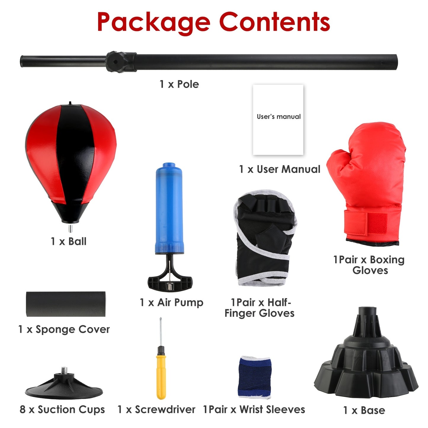 Adjustable Free-Standing Punching Bag with Gloves & Wrist Protection – Boxing Ball for Adults Fitness & Speed Training | Clestro