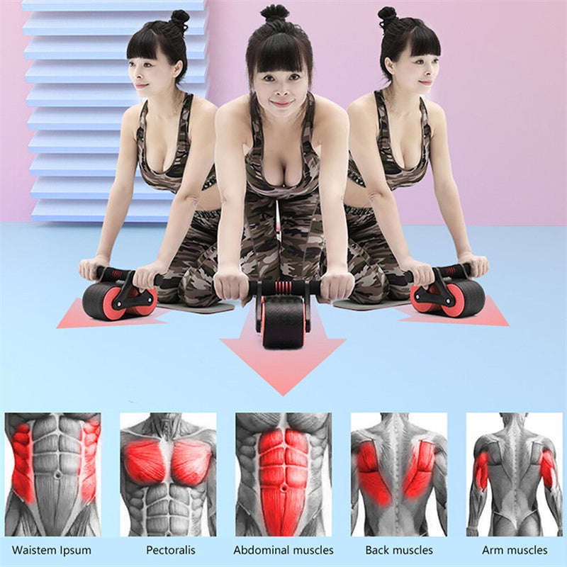 Double Wheel Ab Roller – Automatic Rebound Abdominal Exerciser for Home Gym & Fitness | Clestro