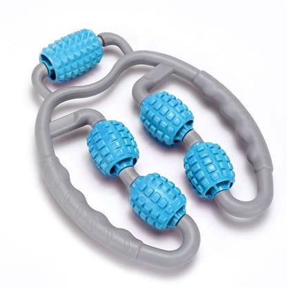 U-Shape 4-Wheel Trigger Point Massage Roller – Full Body Muscle Massager for Arms, Legs & Neck | Clestro
