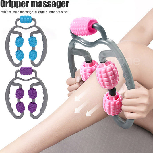 U-Shape 4-Wheel Trigger Point Massage Roller – Full Body Muscle Massager for Arms, Legs & Neck | Clestro