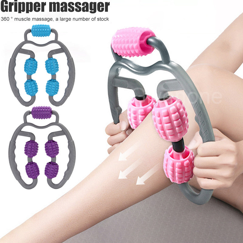 U-Shape 4-Wheel Trigger Point Massage Roller – Full Body Muscle Massager for Arms, Legs & Neck | Clestro