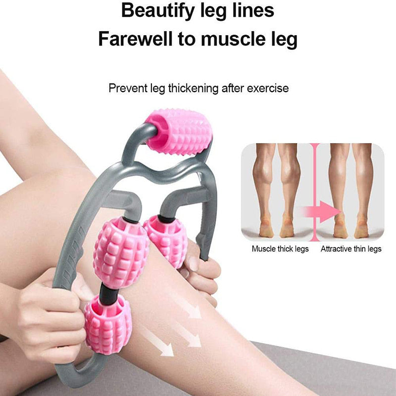 U-Shape 4-Wheel Trigger Point Massage Roller – Full Body Muscle Massager for Arms, Legs & Neck | Clestro